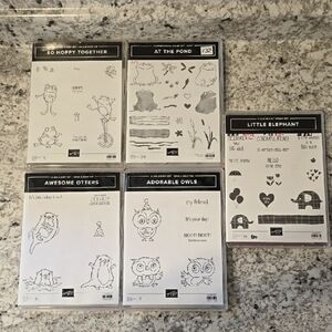 New Stampin' Up! Adorable Critters & Animals Stamp Set Bundle of 5